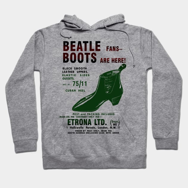 Fab Four Boots Dual Color Hoodie by Fab Memories